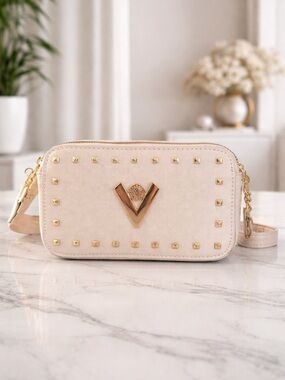 Valentino Orlandi Crossbody Camera Bag in Taupe NWT